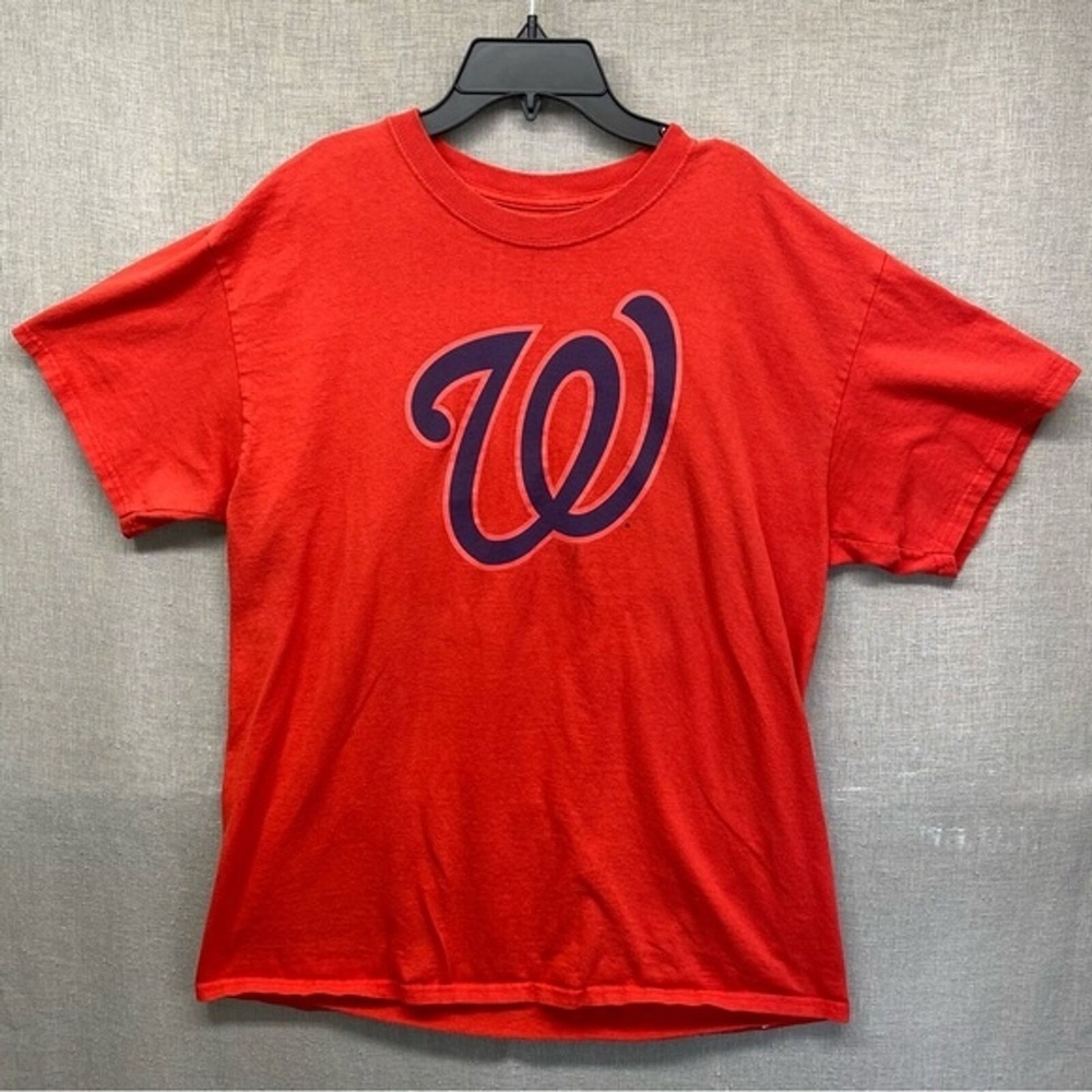Majestic Washington Nationals LOGO T-shirt Men Red Size | L